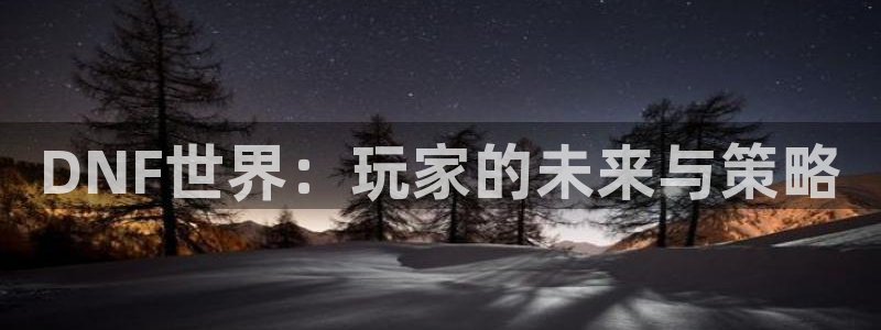多彩娱乐官网登录：DNF世界：玩家的未来与策略